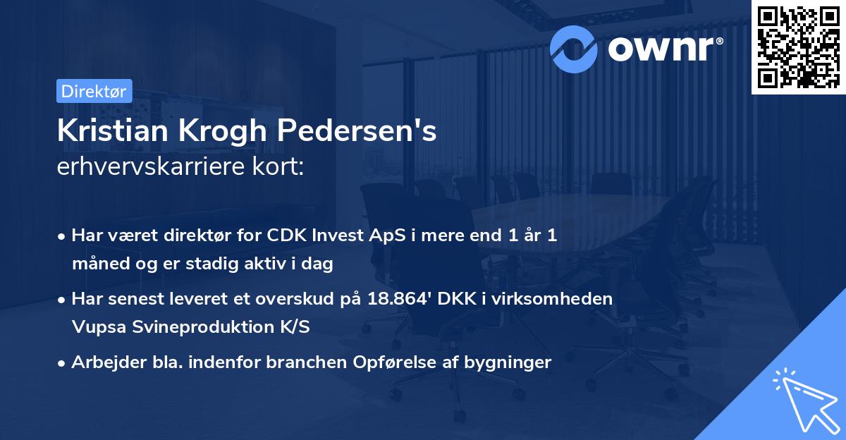 Kristian Krogh Pedersen's erhvervskarriere kort