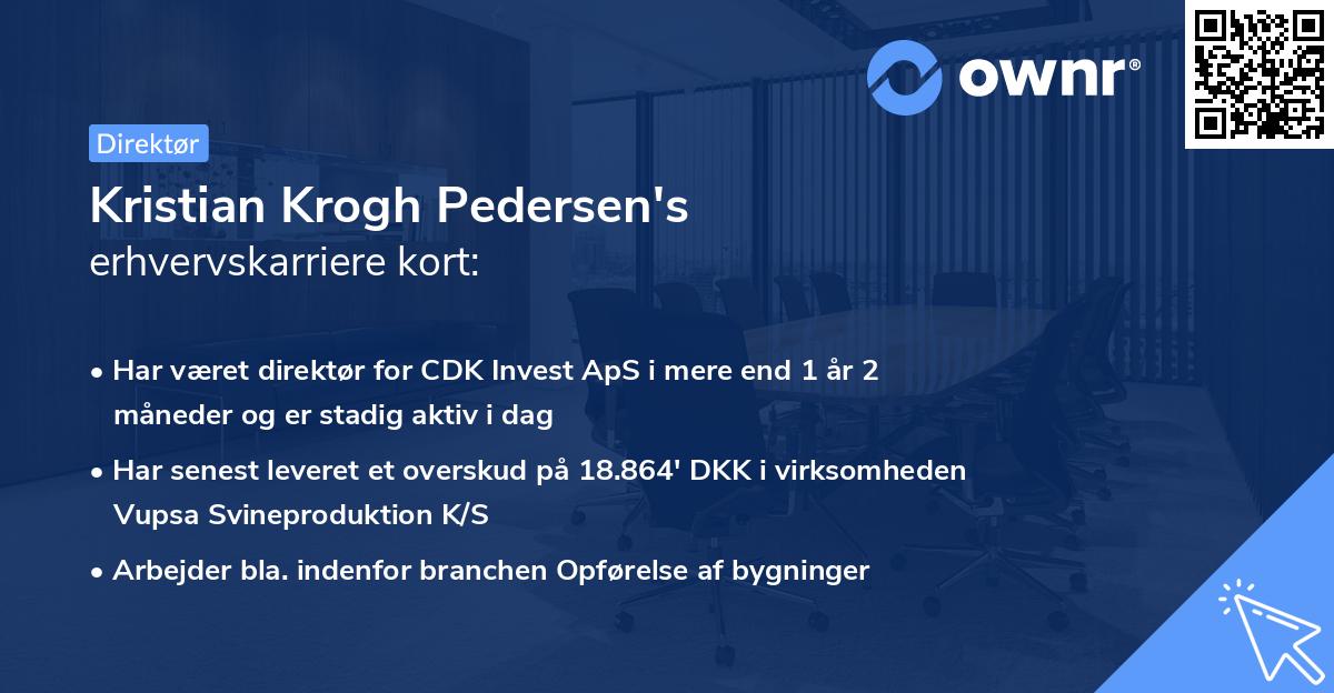 Kristian Krogh Pedersen's erhvervskarriere kort