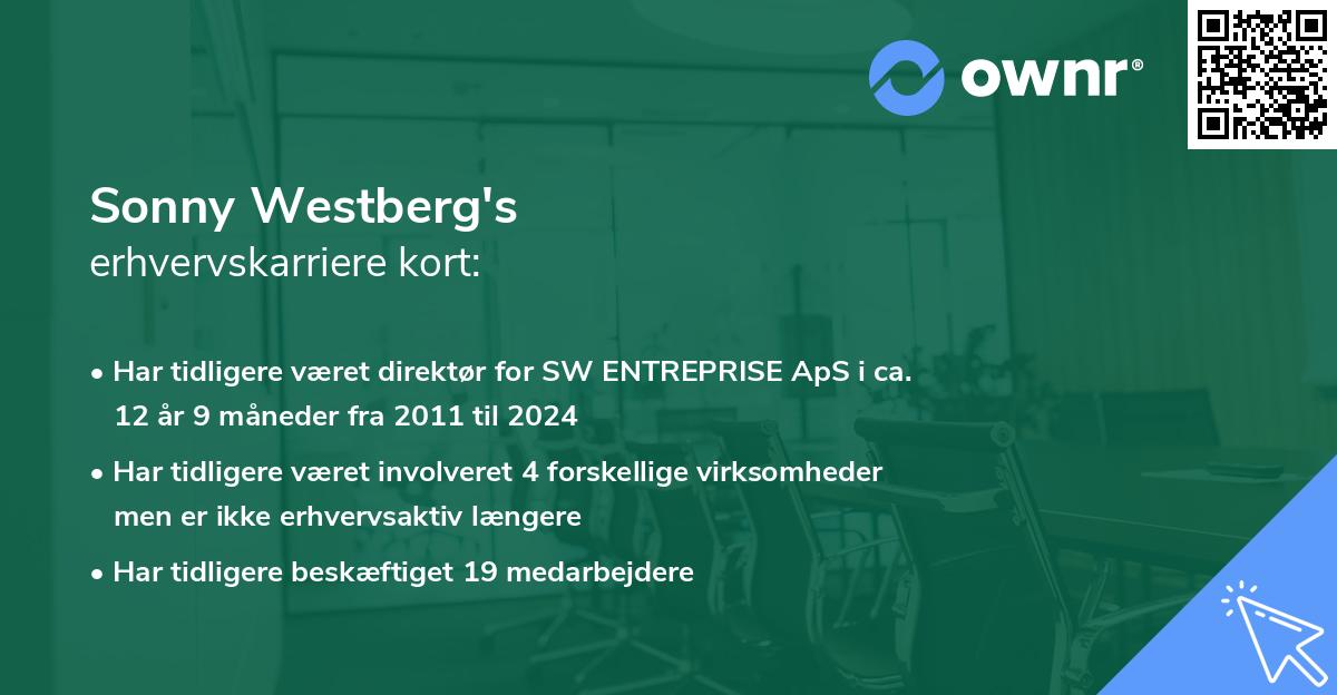 Sonny Westberg's erhvervskarriere kort