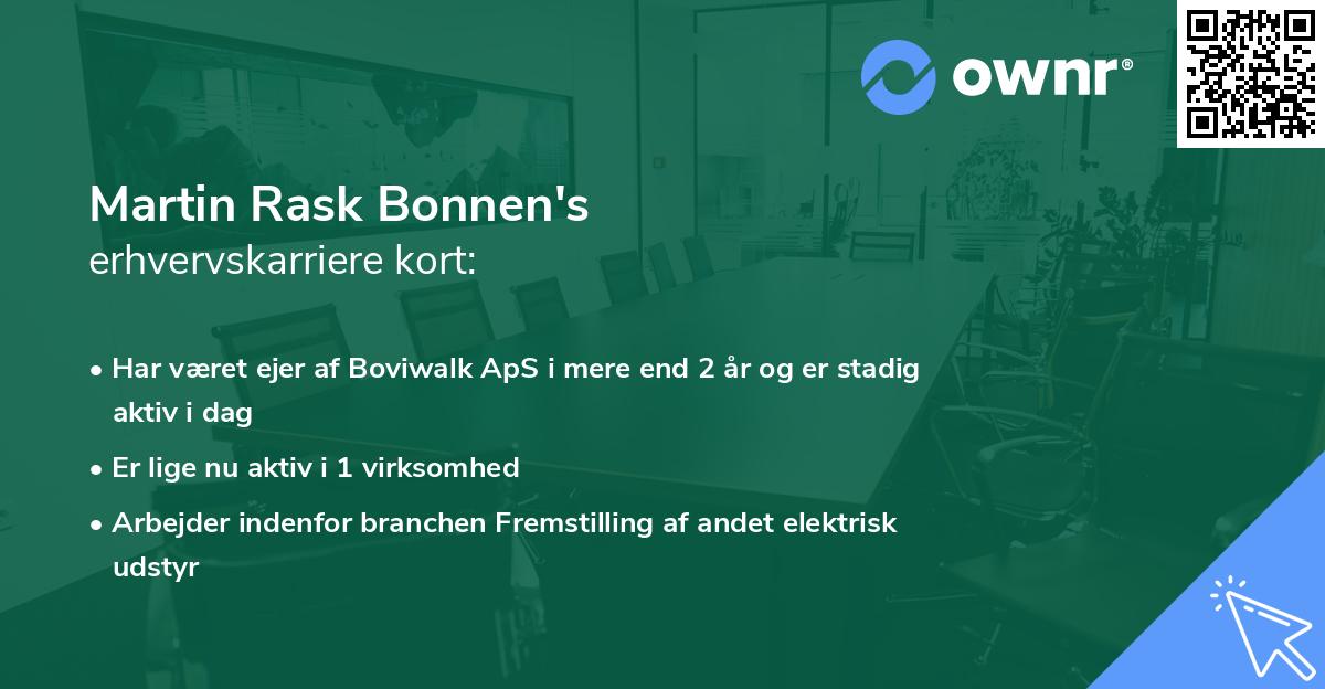 Martin Rask Bonnen's erhvervskarriere kort