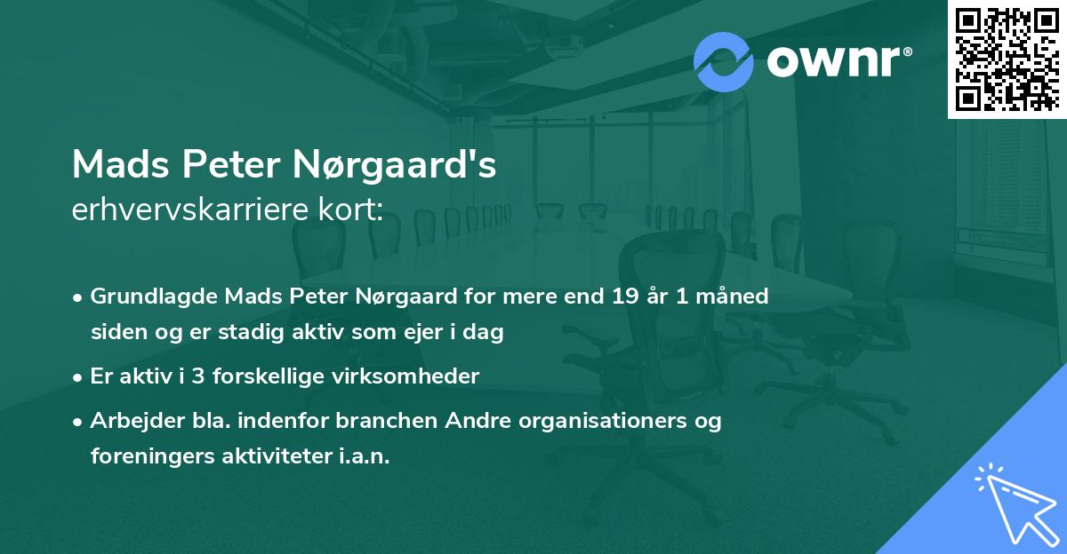 Mads Peter Nørgaard's erhvervskarriere kort