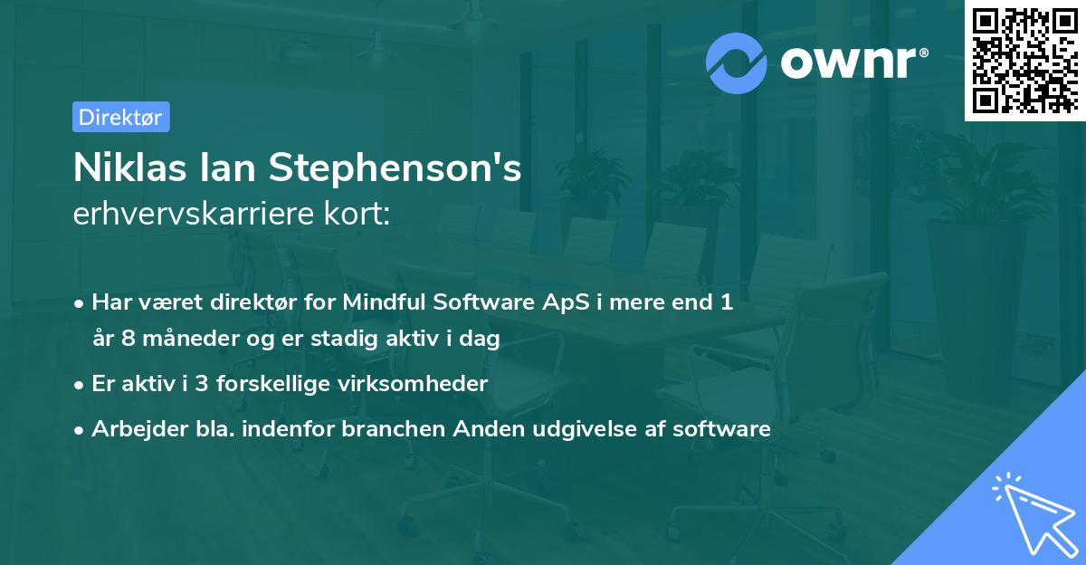 Niklas Ian Stephenson's erhvervskarriere kort