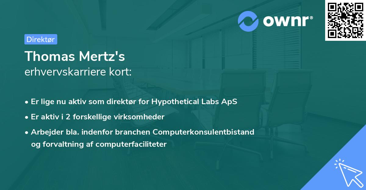 Thomas Mertz's erhvervskarriere kort