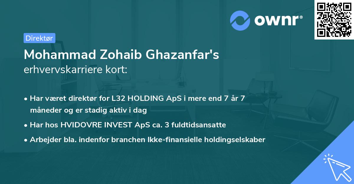 Mohammad Zohaib Ghazanfar's erhvervskarriere kort