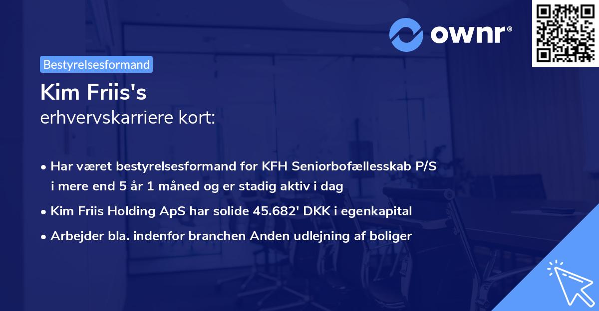 Kim Friis's erhvervskarriere kort