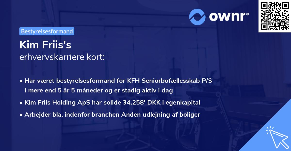 Kim Friis's erhvervskarriere kort