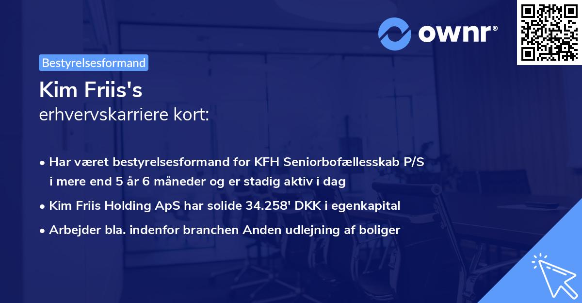 Kim Friis's erhvervskarriere kort