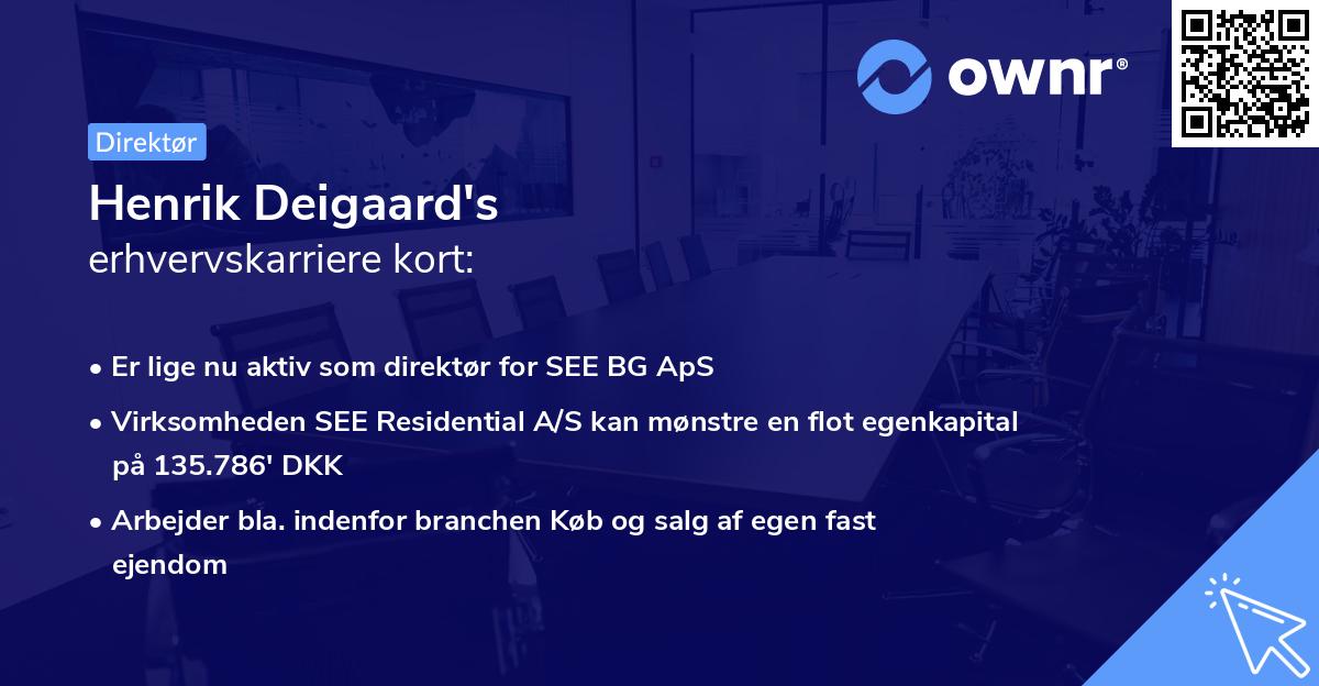 Henrik Deigaard's erhvervskarriere kort
