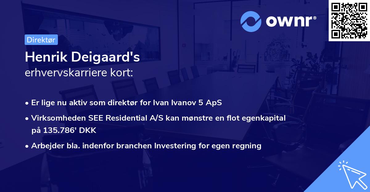 Henrik Deigaard's erhvervskarriere kort