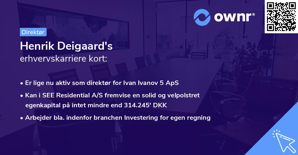 Henrik Deigaard's erhvervskarriere kort