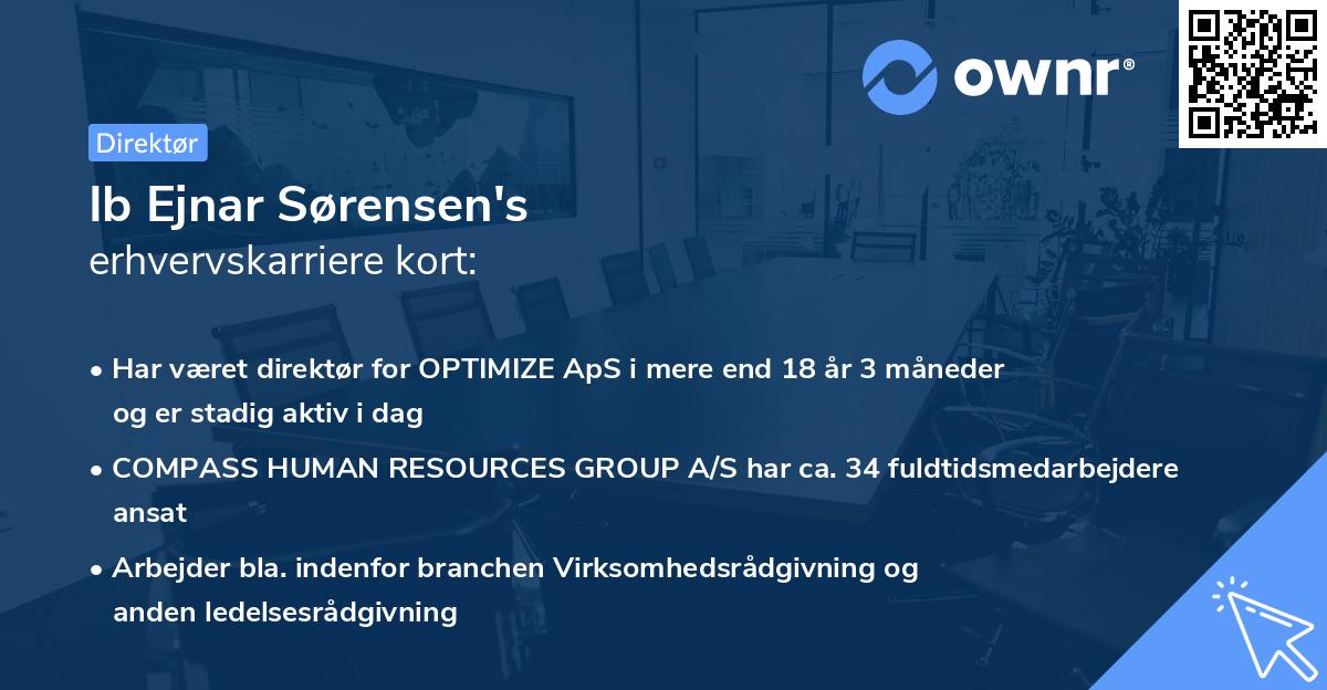 Ib Ejnar Sørensen's erhvervskarriere kort