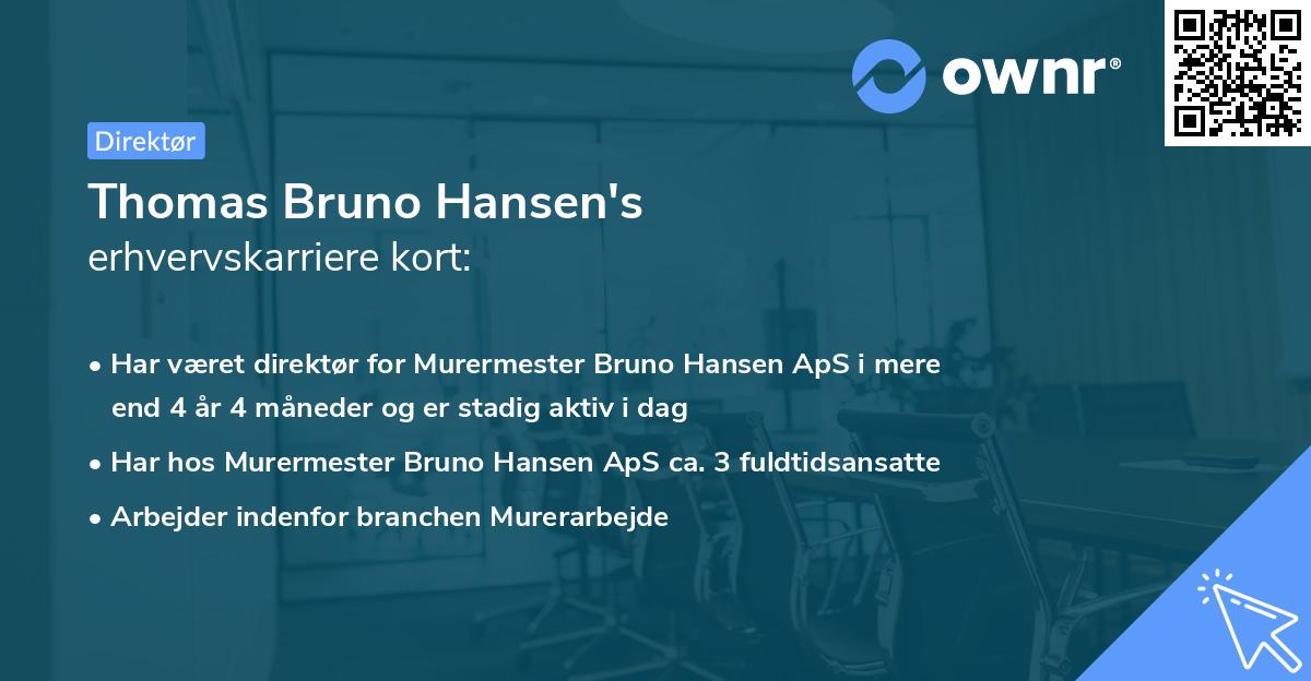 Thomas Bruno Hansen's erhvervskarriere kort