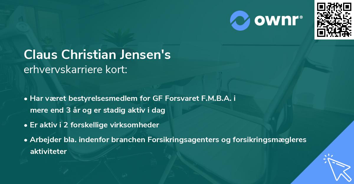 Claus Christian Jensen's erhvervskarriere kort