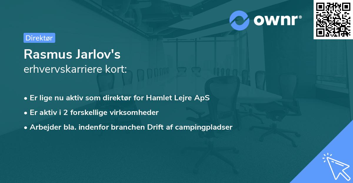 Rasmus Jarlov's erhvervskarriere kort