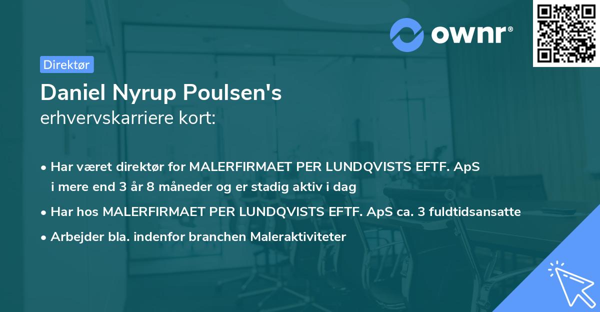 Daniel Nyrup Poulsen's erhvervskarriere kort