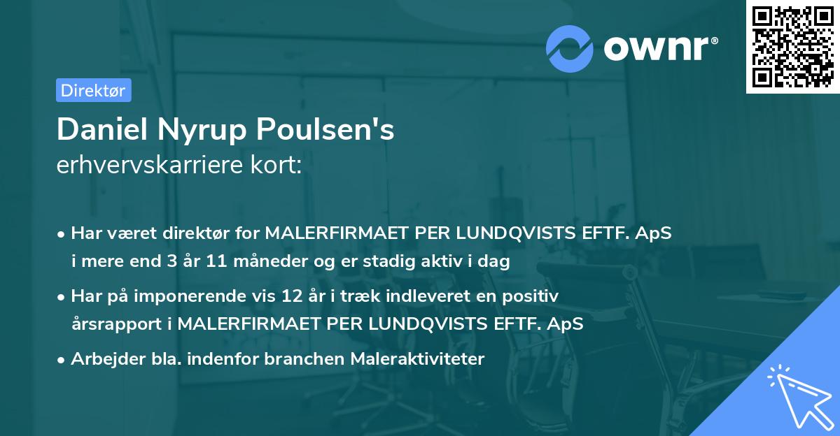 Daniel Nyrup Poulsen's erhvervskarriere kort