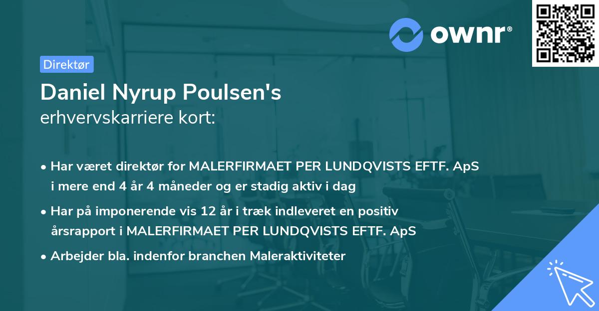 Daniel Nyrup Poulsen's erhvervskarriere kort