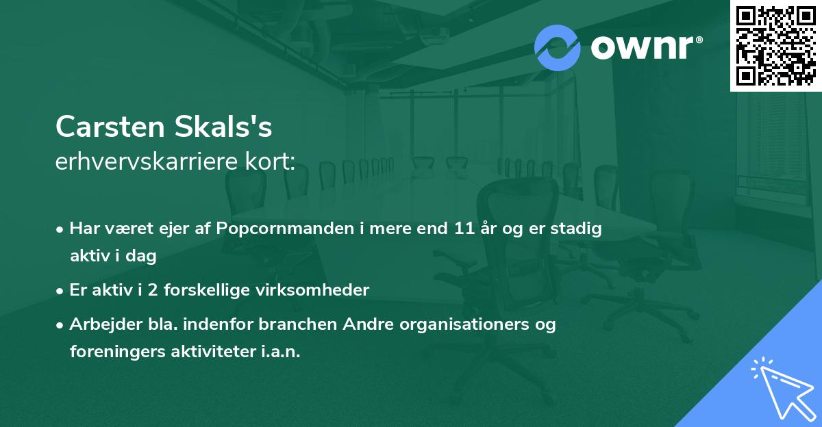 Carsten Skals's erhvervskarriere kort