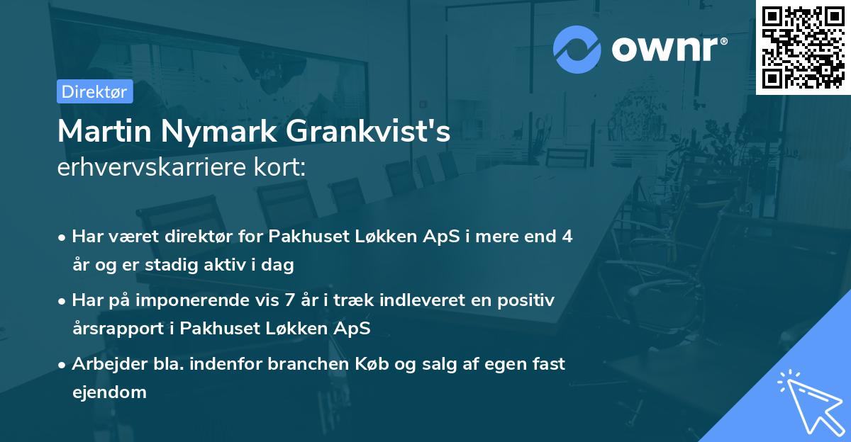 Martin Nymark Grankvist's erhvervskarriere kort