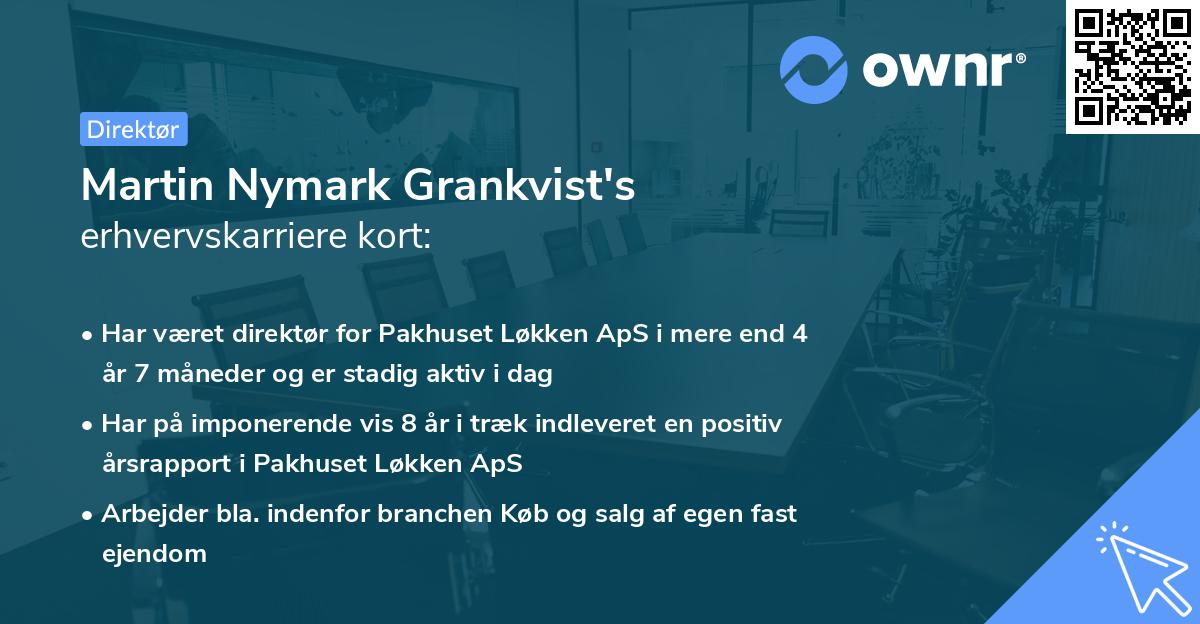 Martin Nymark Grankvist's erhvervskarriere kort