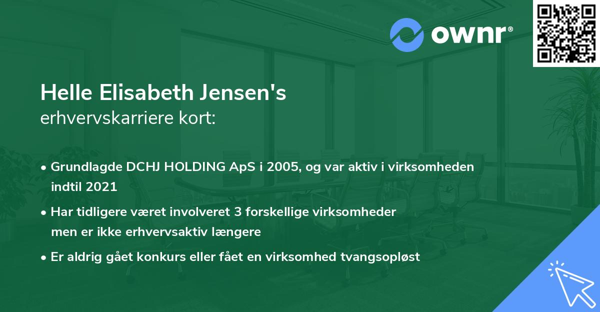 Helle Elisabeth Jensen's erhvervskarriere kort