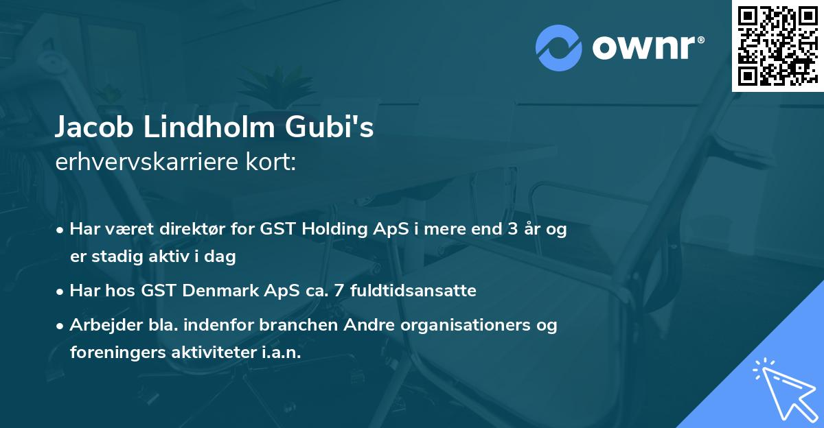 Jacob Lindholm Gubi's erhvervskarriere kort
