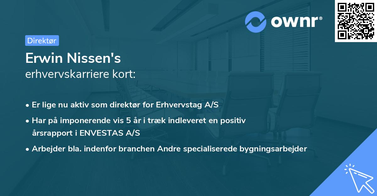 Erwin Nissen's erhvervskarriere kort