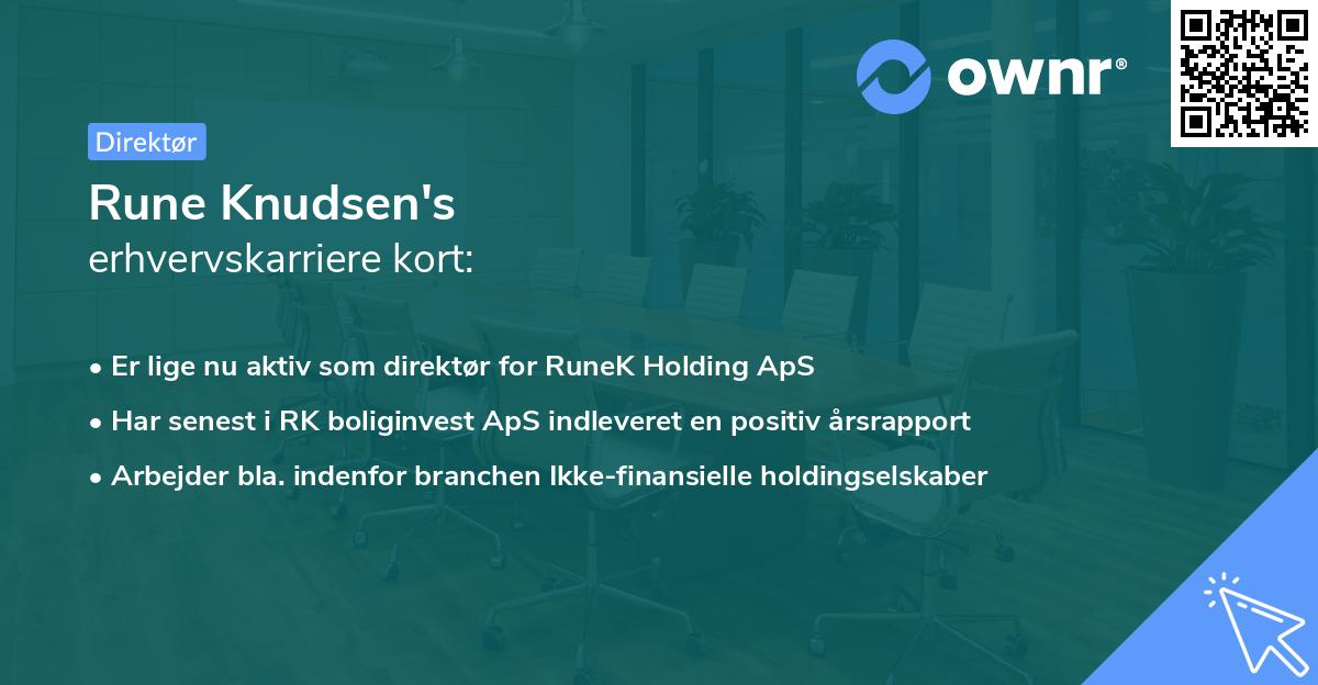 Rune Knudsen's erhvervskarriere kort