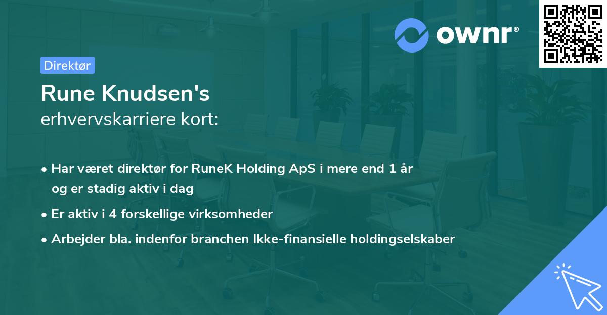 Rune Knudsen's erhvervskarriere kort