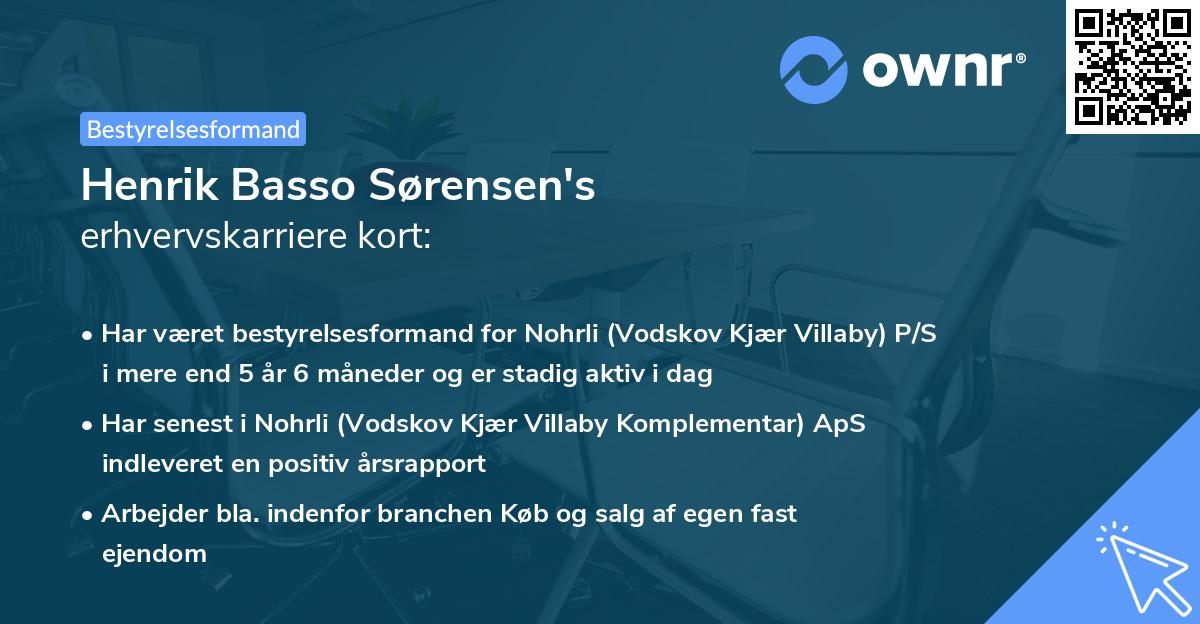 Henrik Basso Sørensen's erhvervskarriere kort