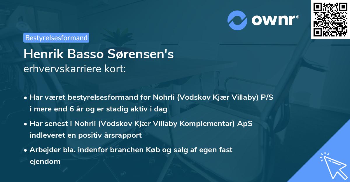 Henrik Basso Sørensen's erhvervskarriere kort