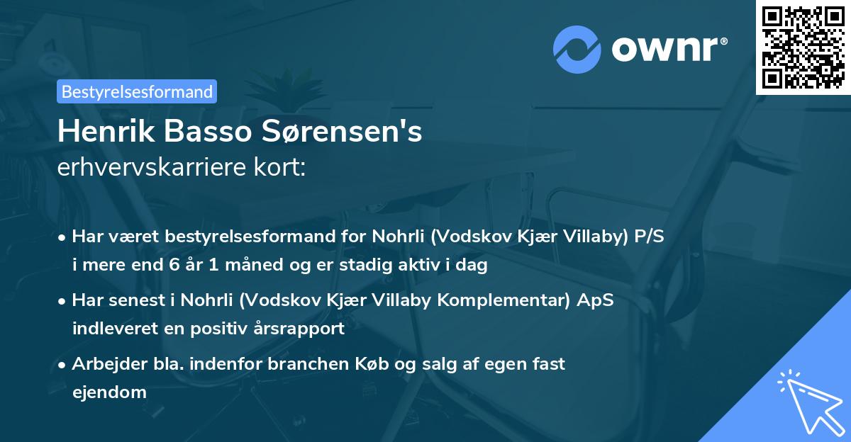 Henrik Basso Sørensen's erhvervskarriere kort