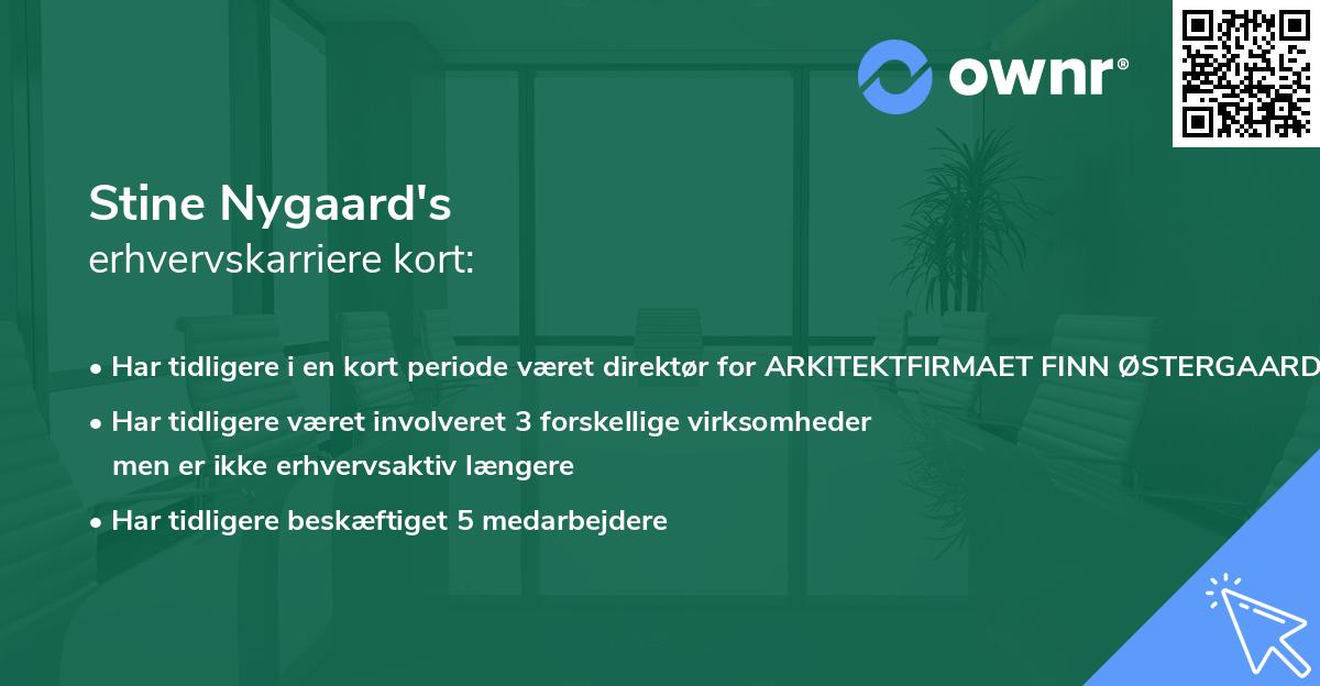 Stine Nygaard's erhvervskarriere kort