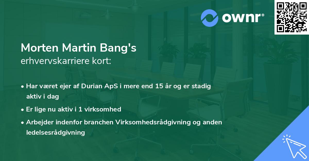 Morten Martin Bang's erhvervskarriere kort