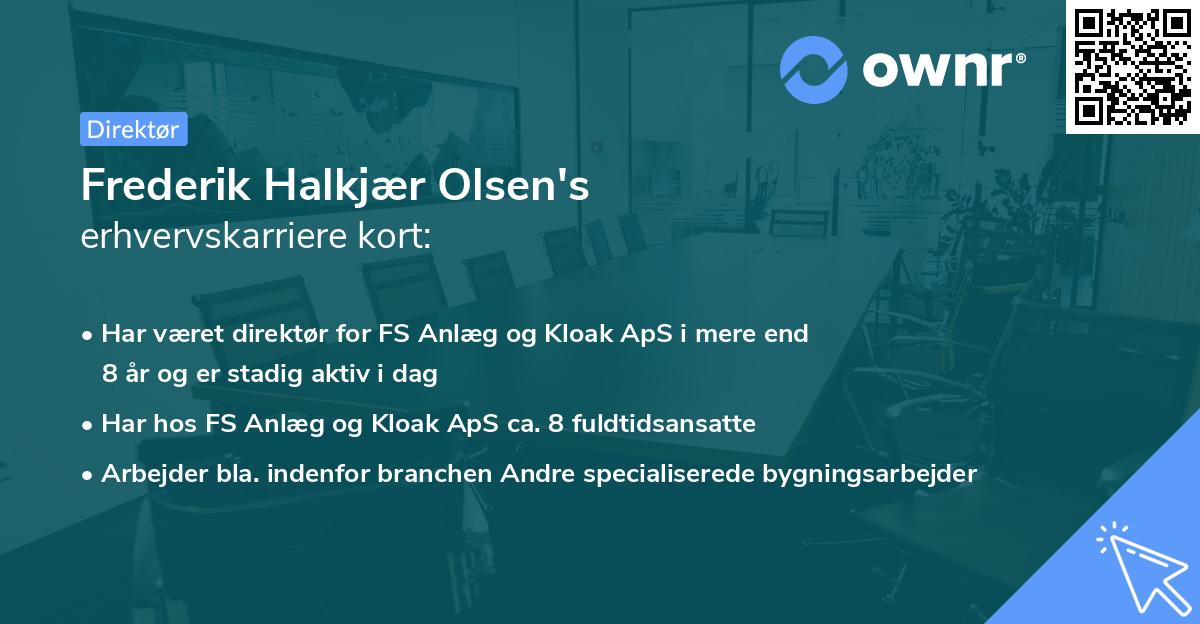 Frederik Halkjær Olsen's erhvervskarriere kort