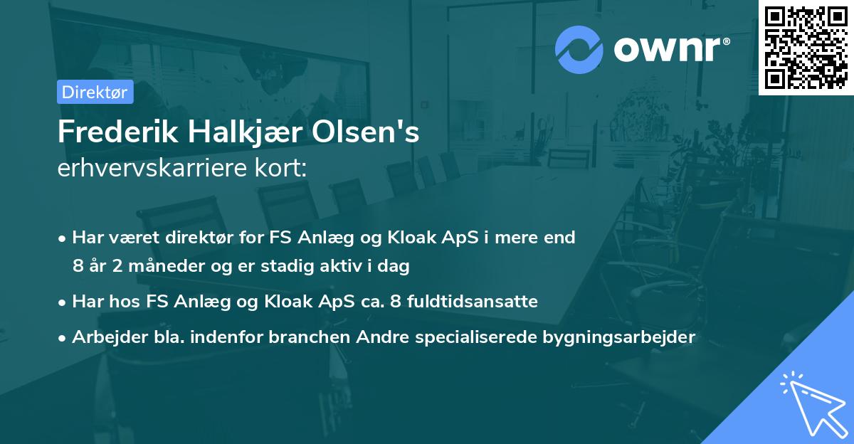 Frederik Halkjær Olsen's erhvervskarriere kort