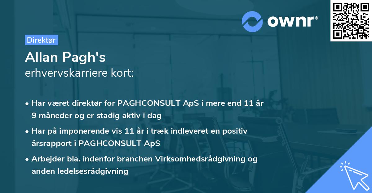 Allan Pagh's erhvervskarriere kort