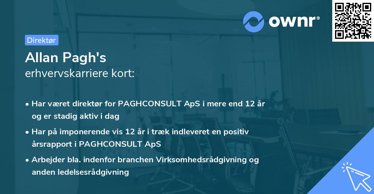 Allan Pagh's erhvervskarriere kort