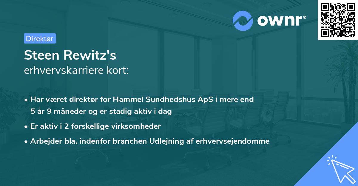 Steen Rewitz's erhvervskarriere kort