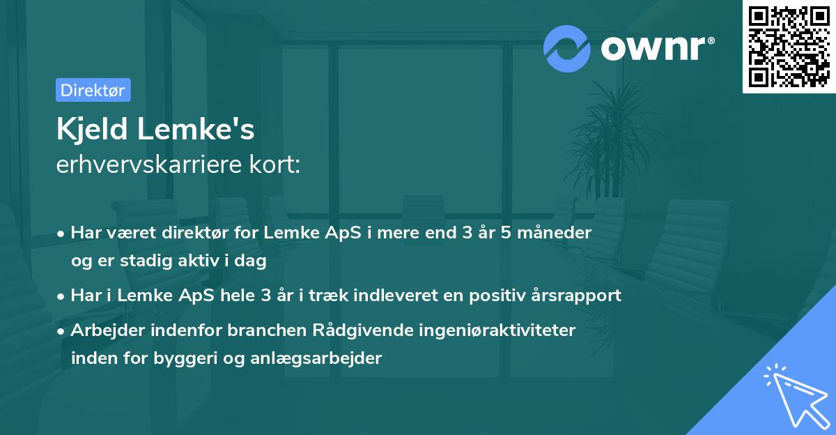 Kjeld Lemke's erhvervskarriere kort