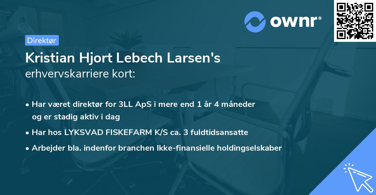 Kristian Hjort Lebech Larsen's erhvervskarriere kort