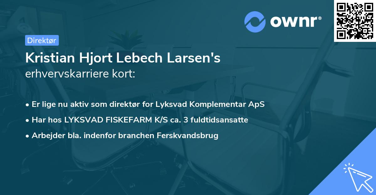 Kristian Hjort Lebech Larsen's erhvervskarriere kort