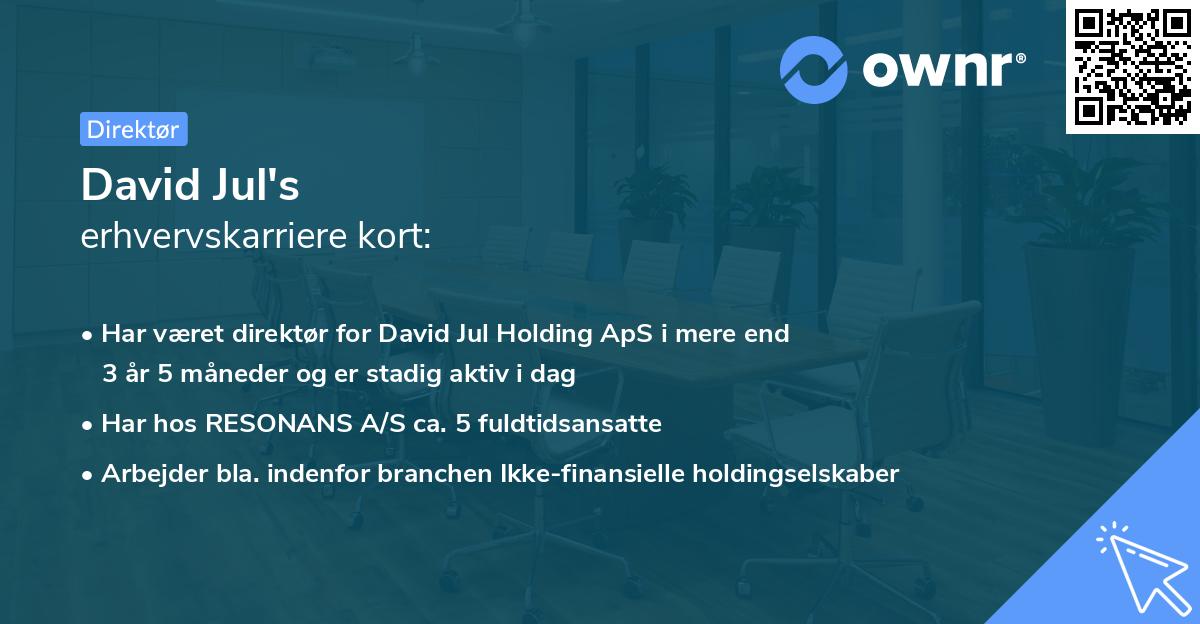 David Jul's erhvervskarriere kort