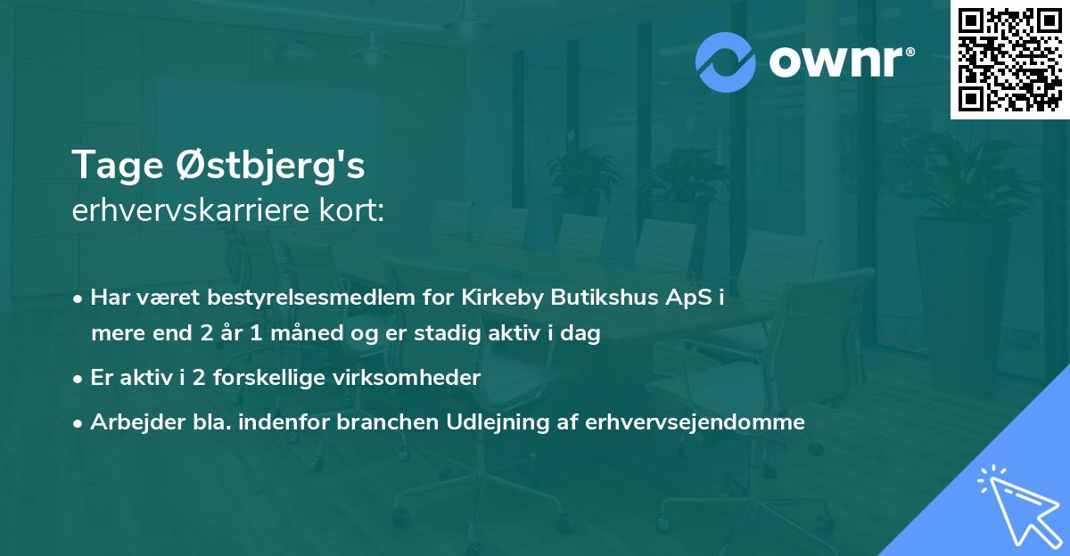 Tage Østbjerg's erhvervskarriere kort