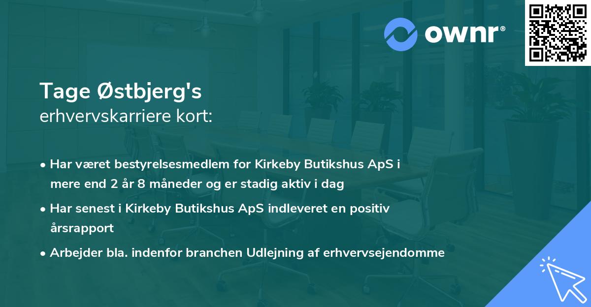 Tage Østbjerg's erhvervskarriere kort