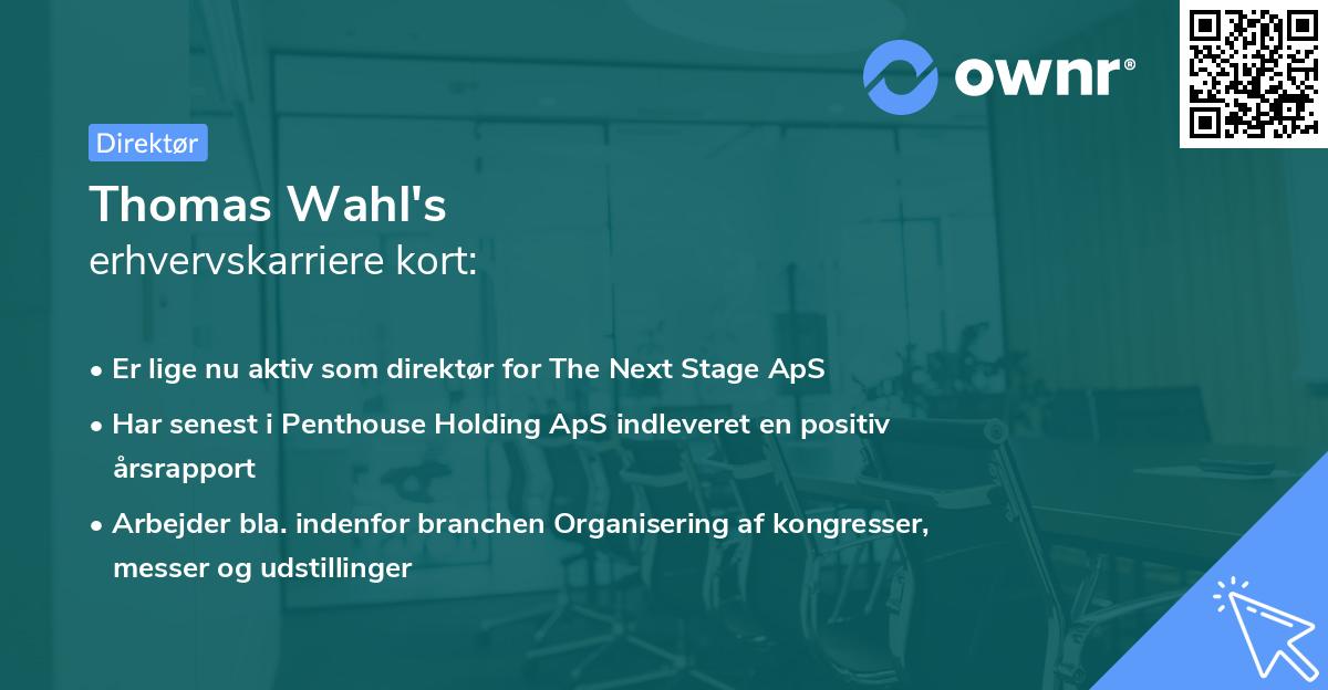 Thomas Wahl's erhvervskarriere kort
