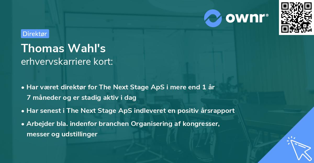 Thomas Wahl's erhvervskarriere kort