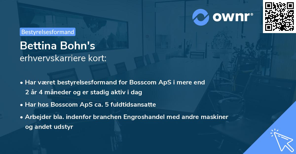 Bettina Bohn's erhvervskarriere kort