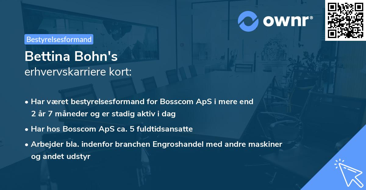 Bettina Bohn's erhvervskarriere kort