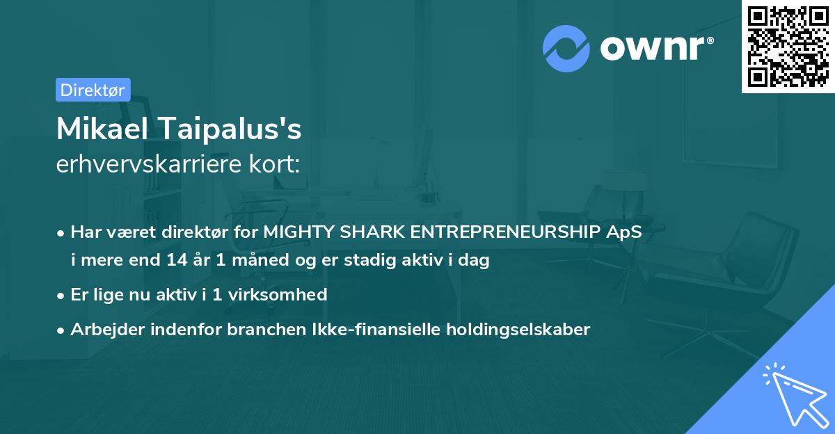 Mikael Taipalus's erhvervskarriere kort